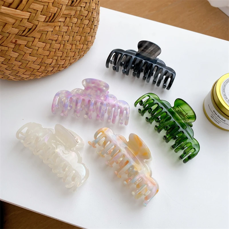 

DOWELL high-quality double-layer teeth keel clip large hair accessories women acetate hair claw clips
