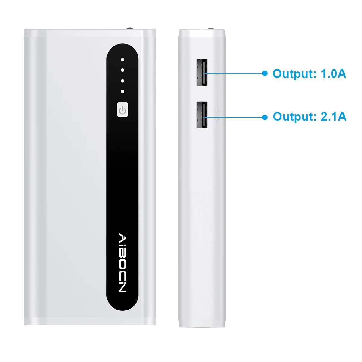 

Dropship Widely Use Small Size Portable Taking Dual Usb Power Bank 10000mAh With Backup Flashlight