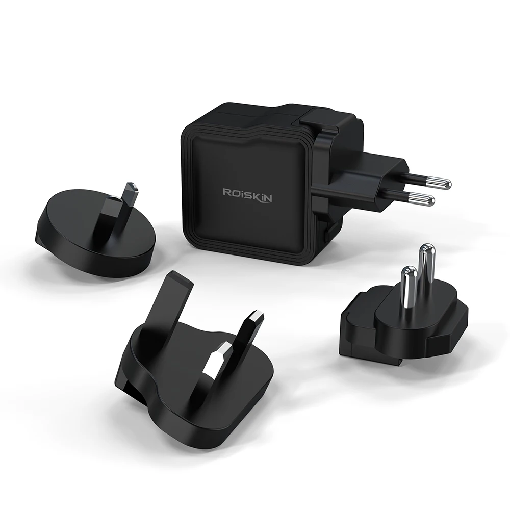 

Fast Charger Wall Charger 45W Interchangeable UK/AU/EU/IND/US Plugs Universal Travel Power Adapter PD GaN Charger