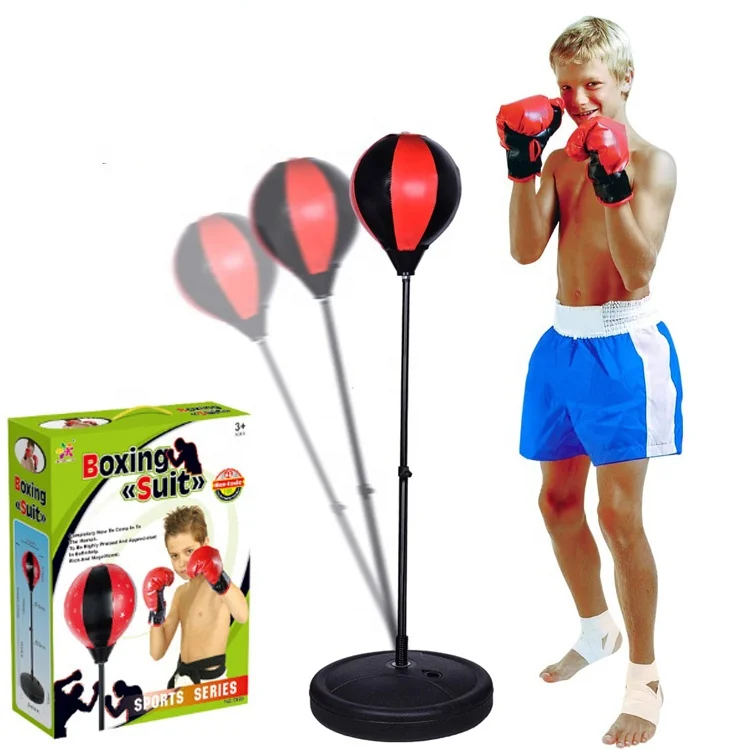 

2020 new Hot selling sport Freestanding punch bag boxing punching ball set for kid, Red&black