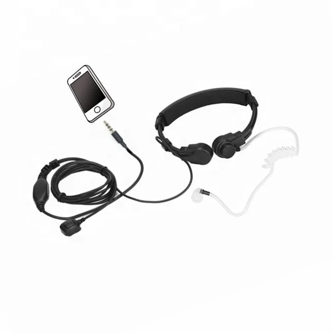 

TM2-9 3.5mm jack smart phone finger ptt air tube flexible throat microphone headset for cellphones