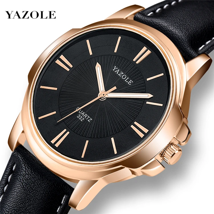 

YAZOLE watch 332 Hodinky Relogio Masculino Fashion Quartz Top Brand Luxury Business leather montre watches for men