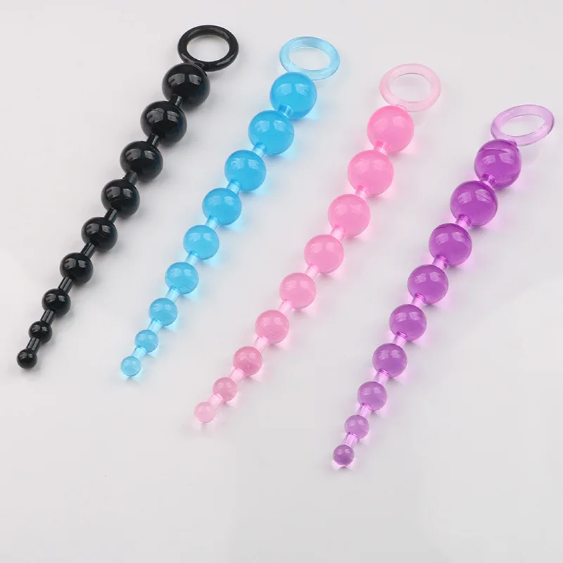 Adult Soft Anal Balls Ring Stimulator Butt Plug Anal Beads Sex Toys For Beginners Men Women