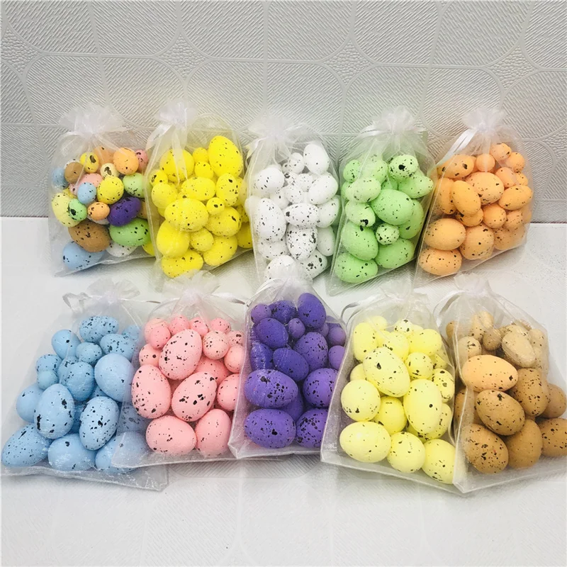 

Free Ship 30Pcs/Set Foam Easter Eggs Happy Easter Decorations Painted Bird Pigeon Egg DIY Craft Kids Gift Favor Easter Party
