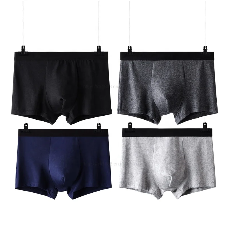 

Comfortable solid color male basic underwear men cotton boxer briefs