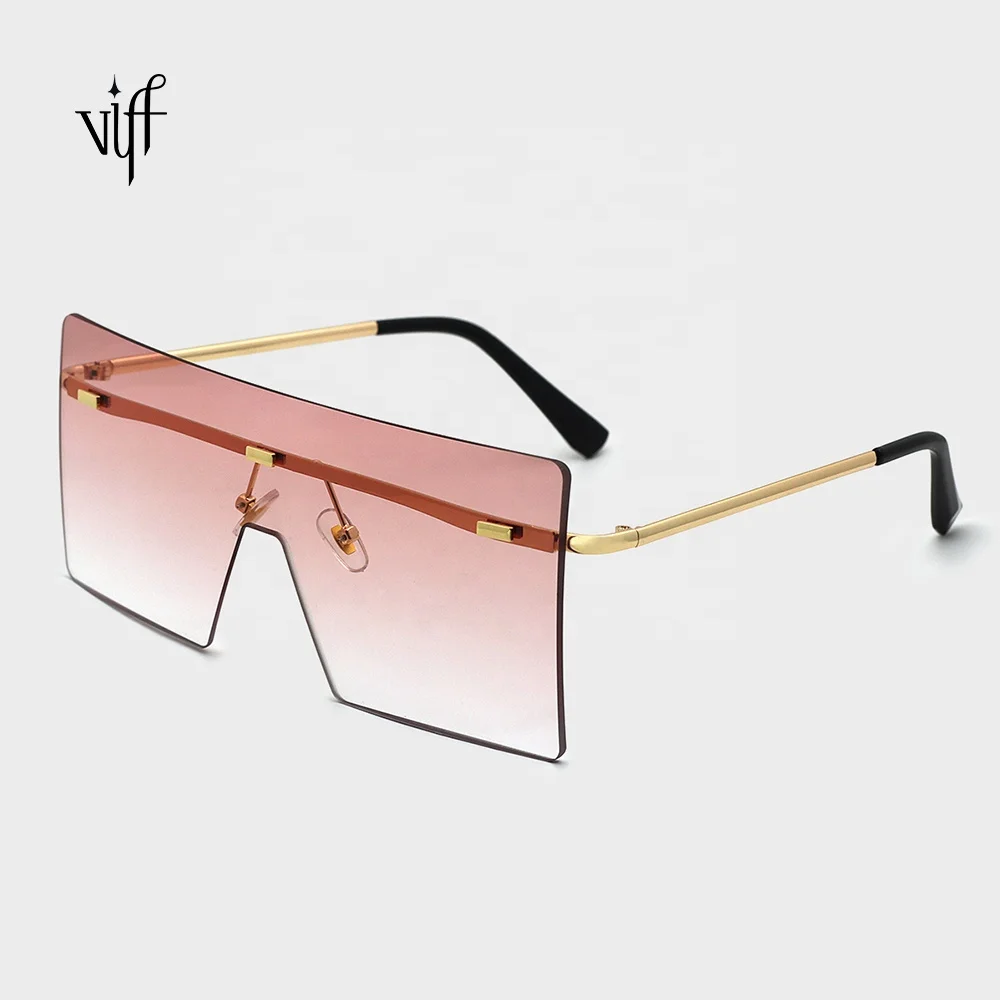 Wholesale Fashionable Women Sunglasses 2021 Newest Rimless Oversized