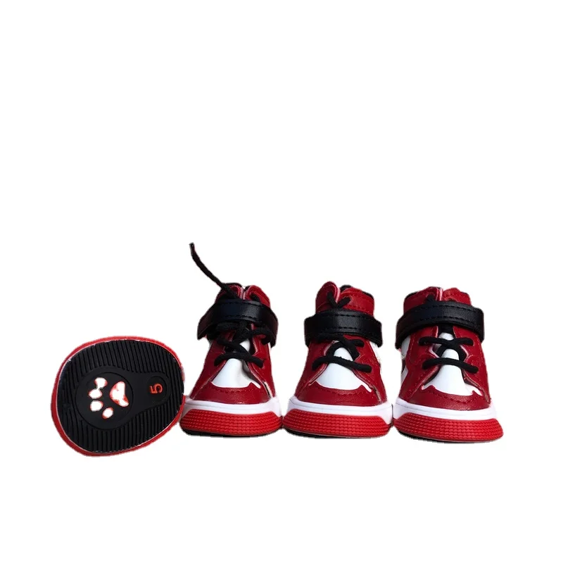 

Wholesale 4pcs/set luxury designer pet dog shoes waterproof comfortable nikedog shoes