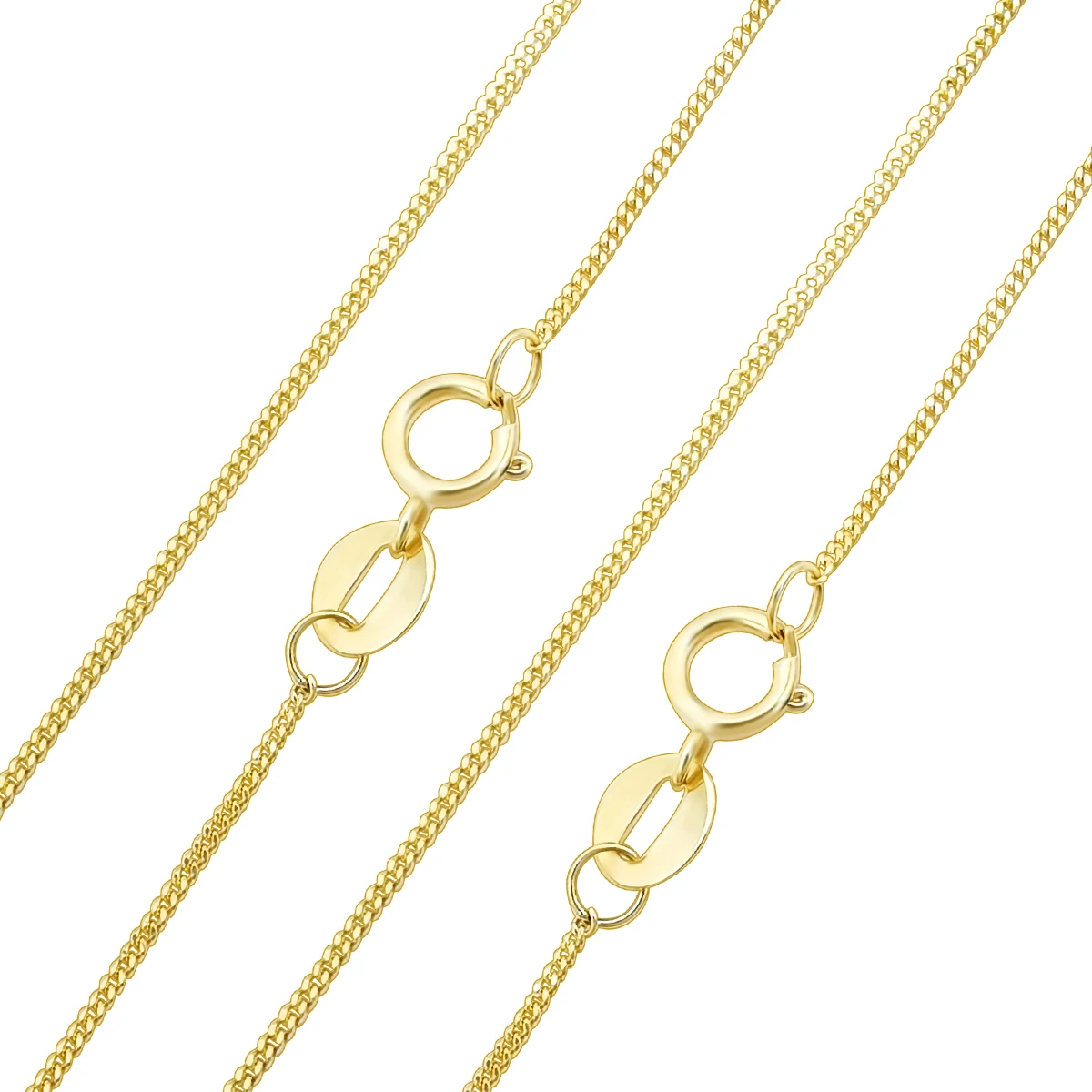 

9k Gold Chain Wholesale Top Quality Fine Jewelry 0.85mm Chains Women/Men Necklace Cuban Chain