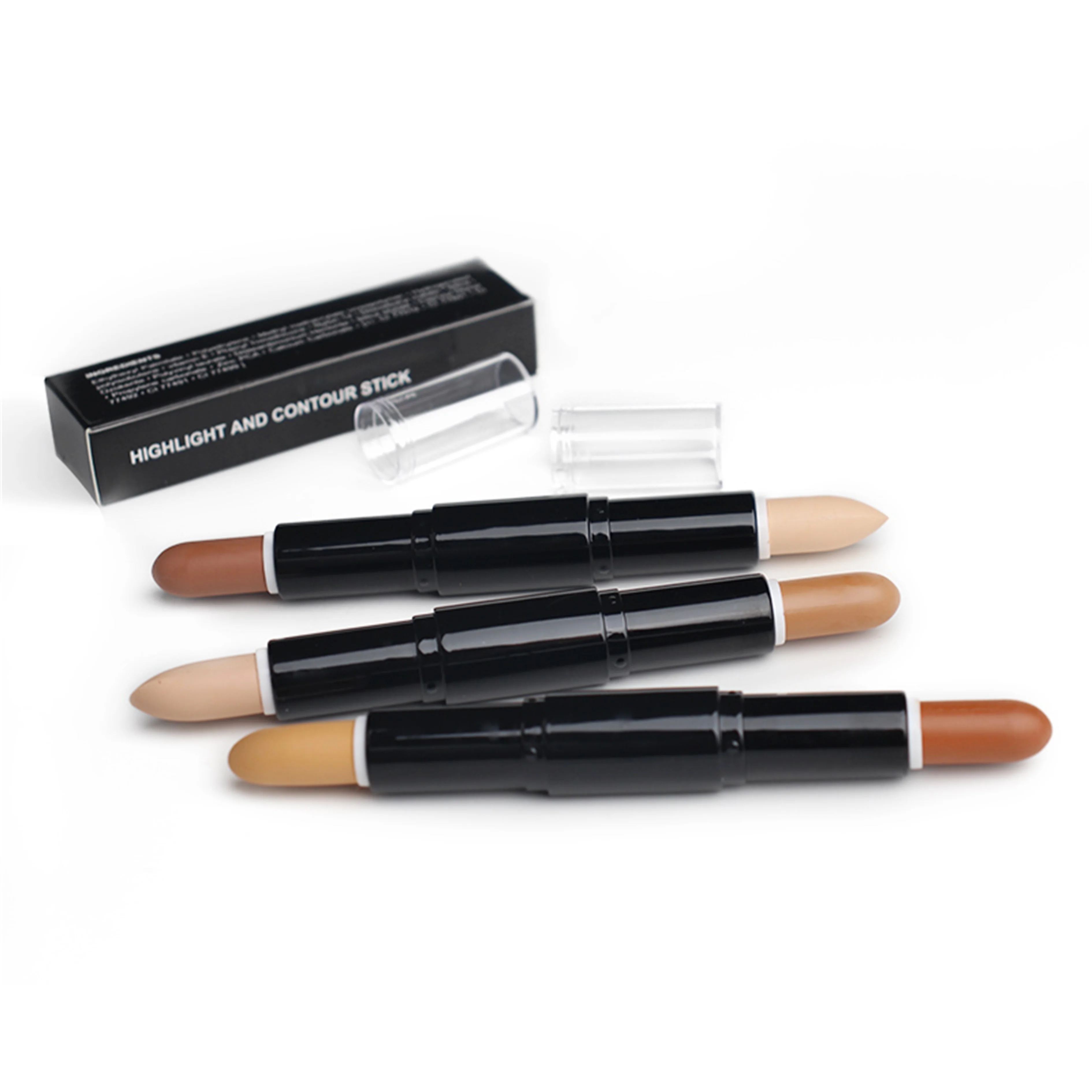 

Wholesale no logo double-end customize concealer dual highlighter concealer contour stick private label, 6 colors