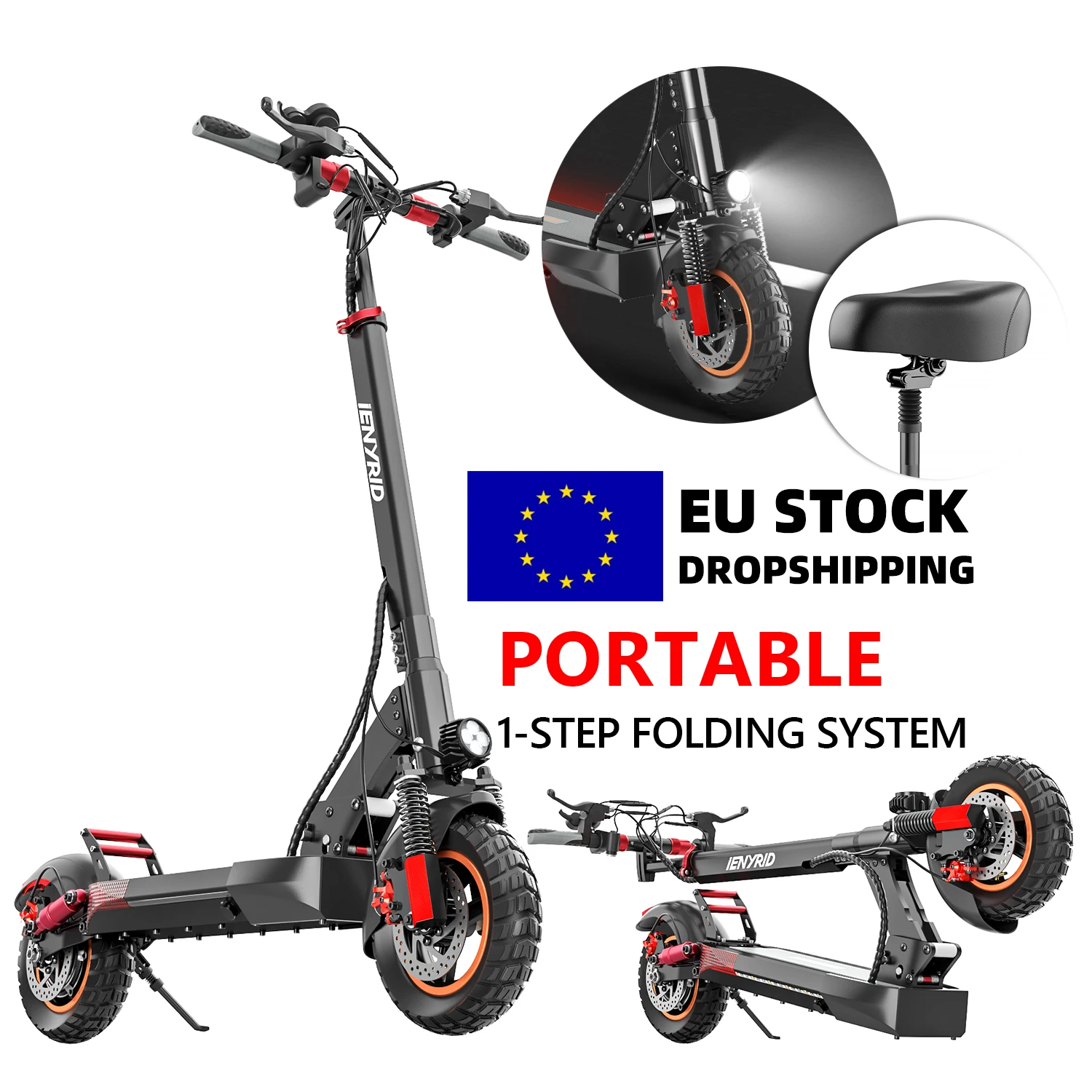 iENYRID M4 electric scooter eu warehouse 500W 600W brushless motor 48V 10AH 16Ah 3 Speed Modes iE kugoo M4 PRO electric scooter