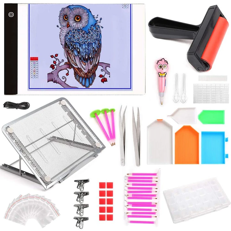 HIgh Quality LED Light Pad Diamond Painting Tools Kit With Stand Supporting Private Logo