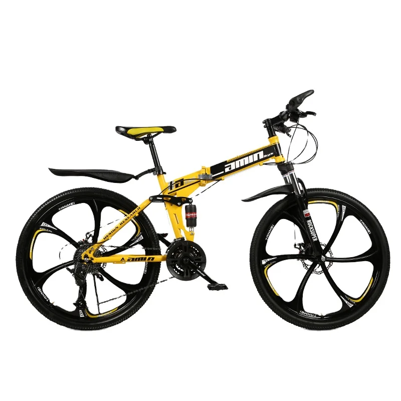 

High-carbon steel 26 Inch 6 cutter wheel 21/24/27/30 speed folding mountain bicycle foldable bike