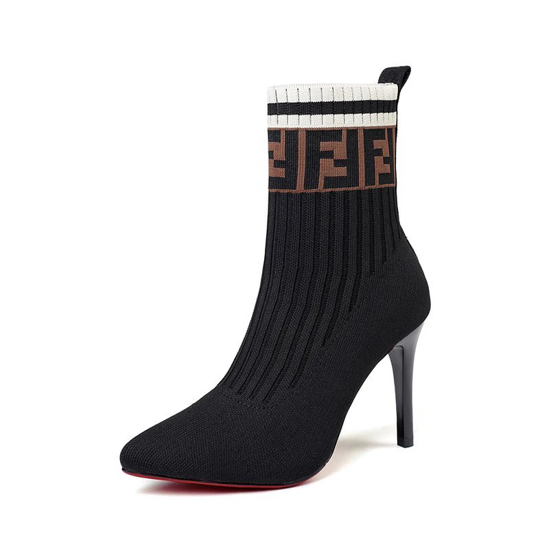 

New Styles Women Knitted Sock High Heels Shoes Designer Bootie & Ankle Boots