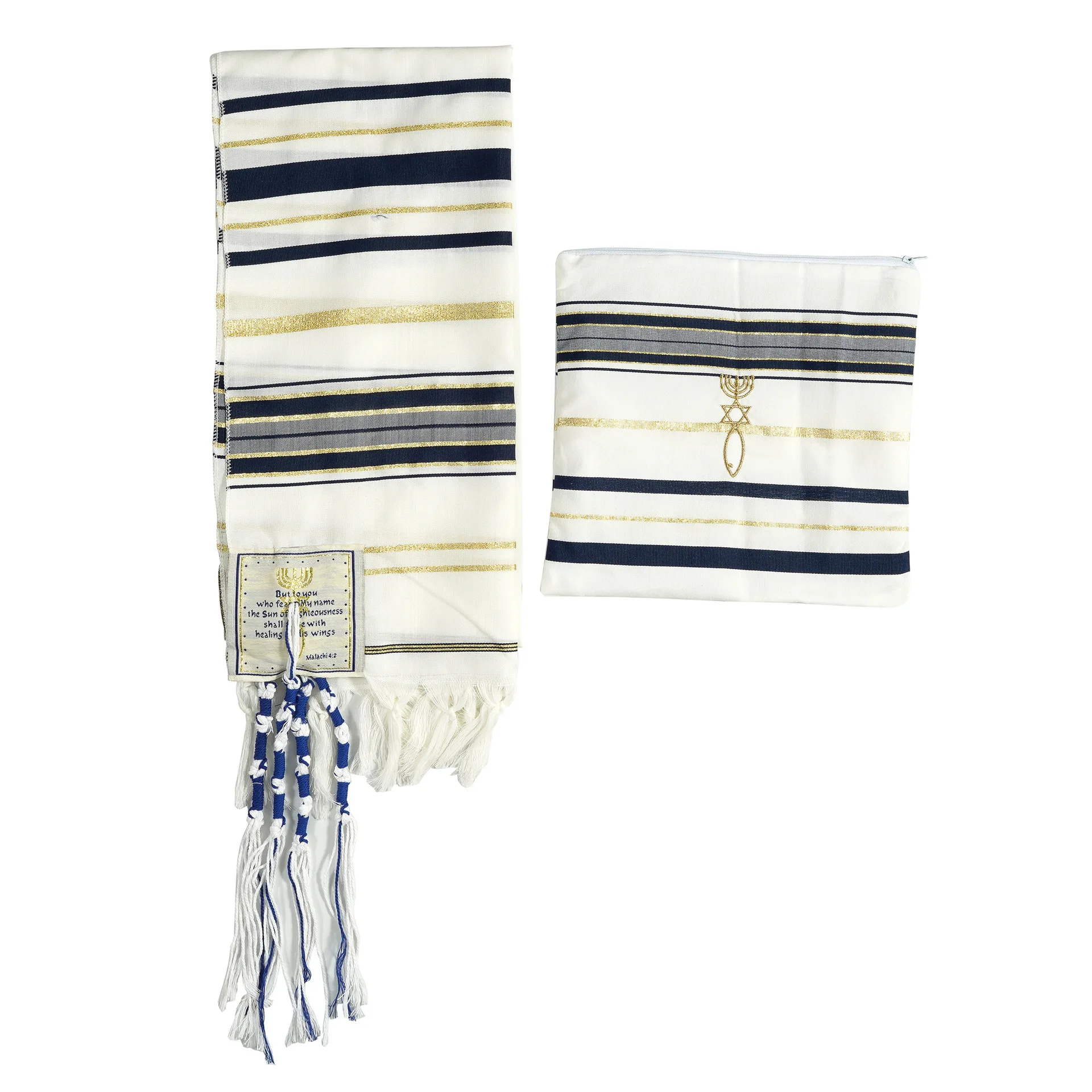 

Ready to Ship Polyester 72" x 22" Kosher Wholesale Talit Prayer Shawl Tallit