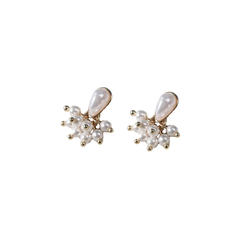 

2021 New Fashion Korean S925 Silver Needle Pearl Earrings Female 14K Gold Pearl Stud Earring