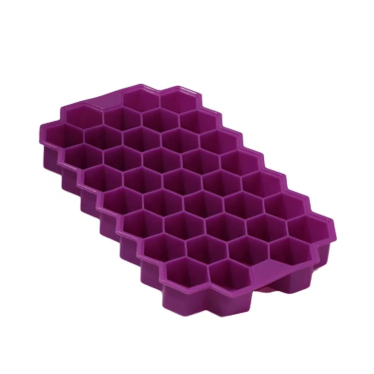 

Custom 37 Cavity Cubes Silicone Honeycomb Silicone Ice Cube Tray With Lid