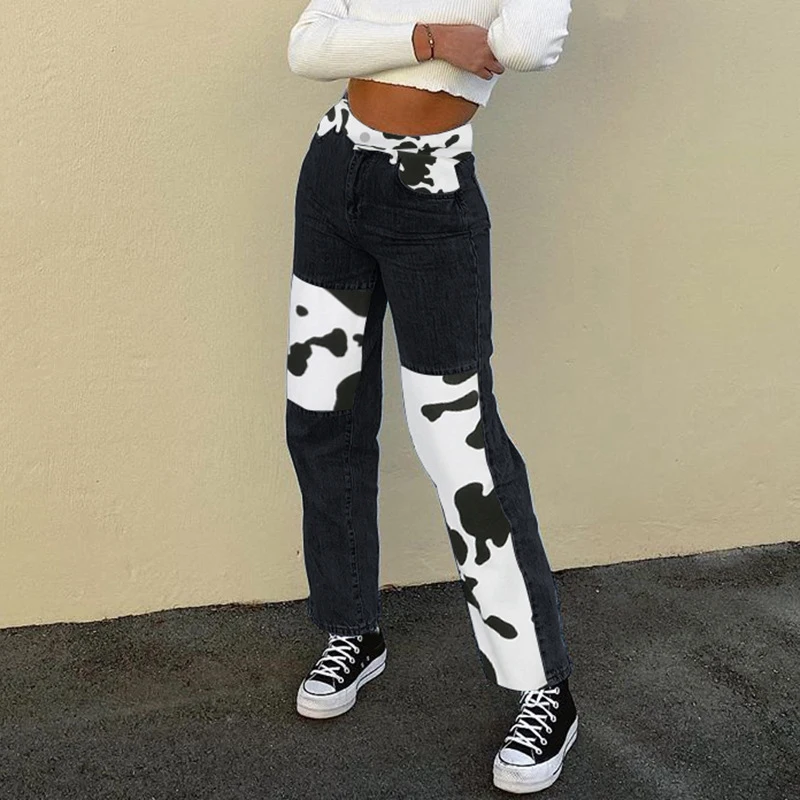 

FS2039D New style women Fashion high-waisted trousers casual jeans Pants