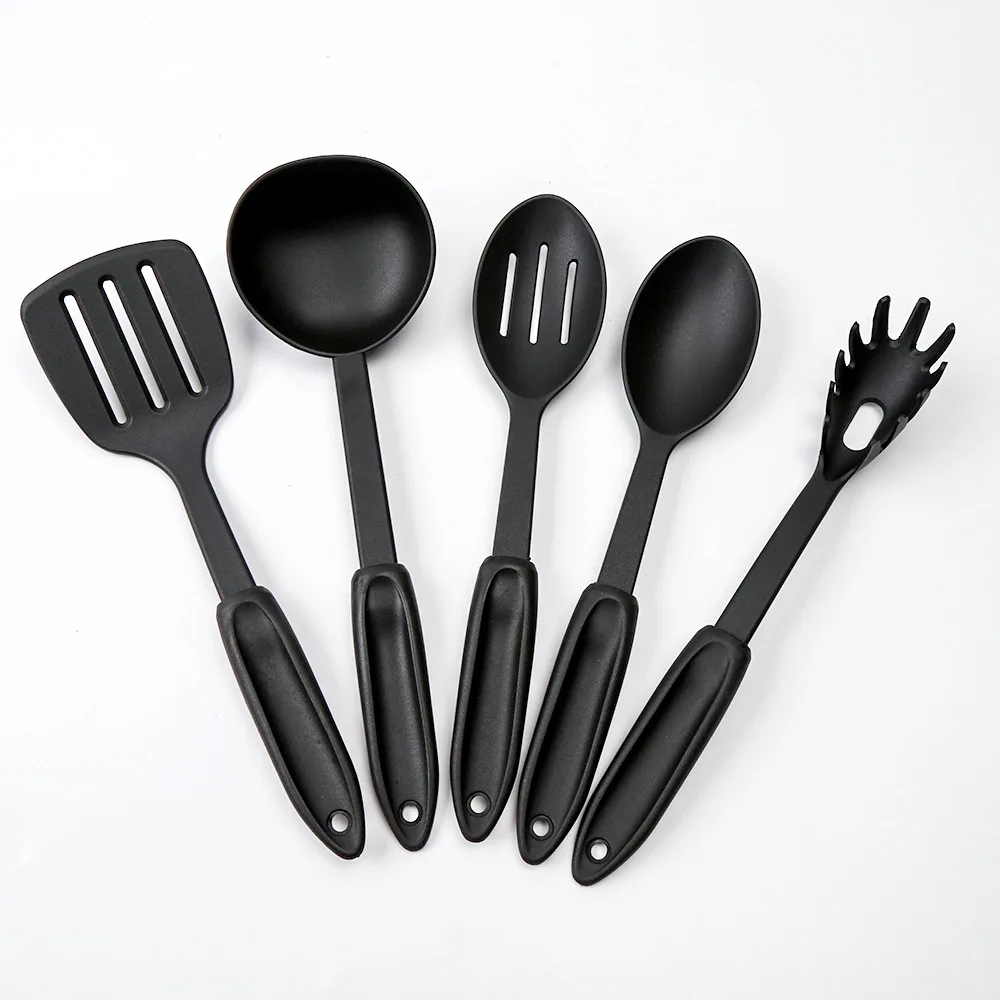 

utensil set 5 pieces nylon utensil tools cooking tool kitchen wares, Black