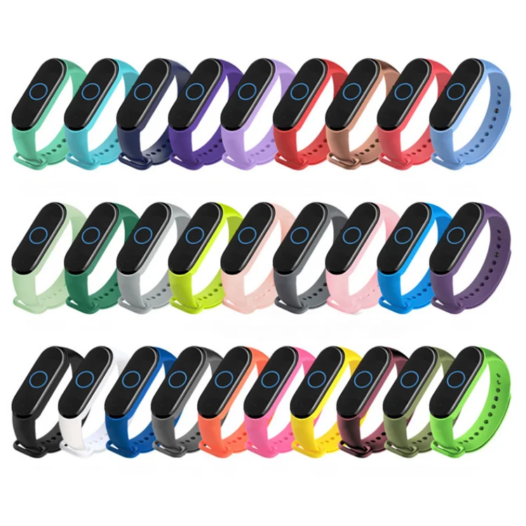 

2021 Smart Watch Band Strap For Xiaomi 6 5 4 3 , Sport Rubber Silicone Bracelet for Mi Band M6 M5 M4 M3 smart band, Multiple color options