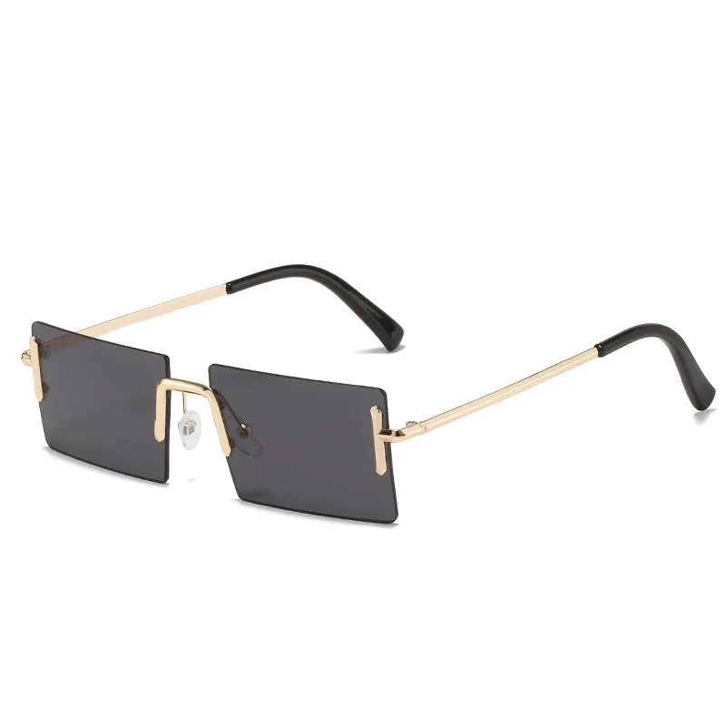 

2022 Wholesale fashion sunglasses frameless retro rectangle gradient sunglasses new fashion square rimless sunglasses, Mix color or custom colors