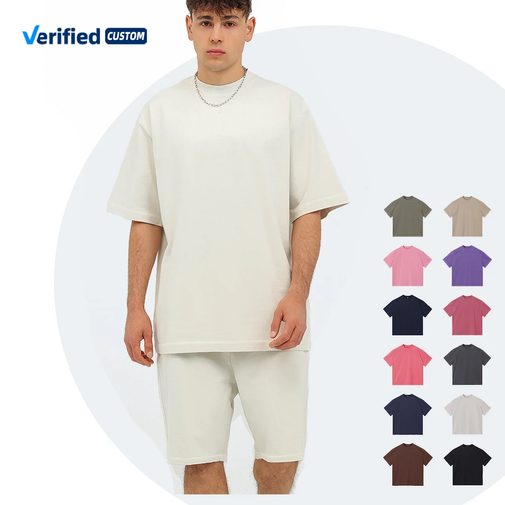 High Quality Cotton Vintage Terry Towel Shirt for Men Oversized Drop Shoulder Printed Jersey Blank Design T-Shirt