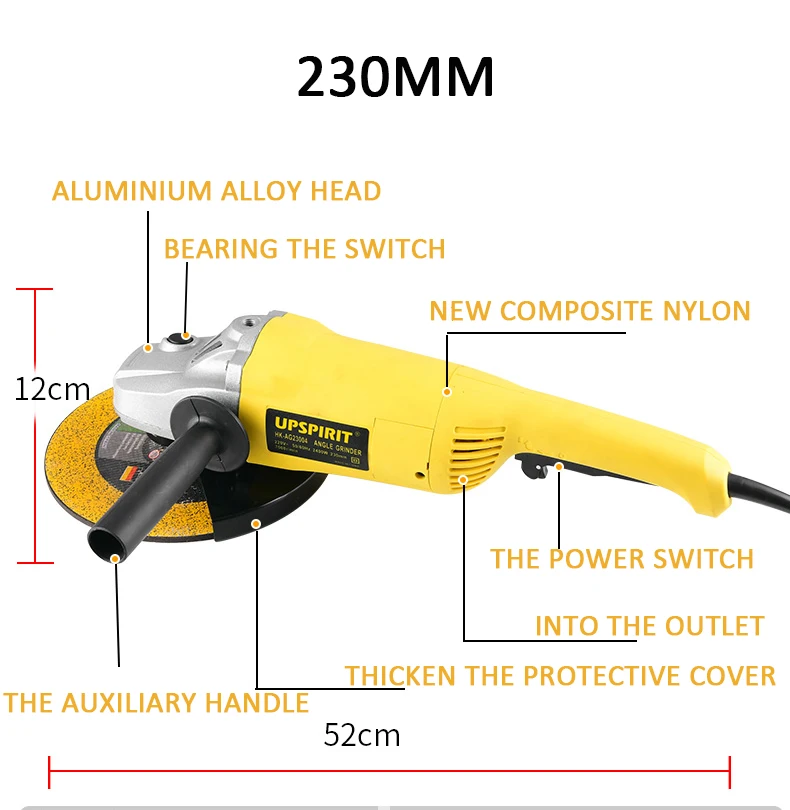 230mm 2400w Speed Control Electric Wet Angle Grinder Buy Angle