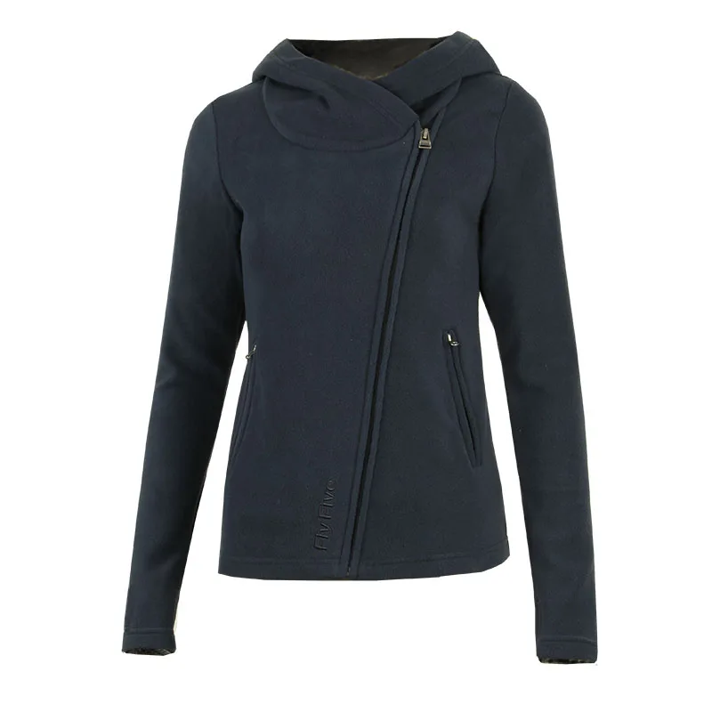 

Womens ladies warm outdoor casual zipper hooded fleece black windbreaker jacket with hood for women, Customizable