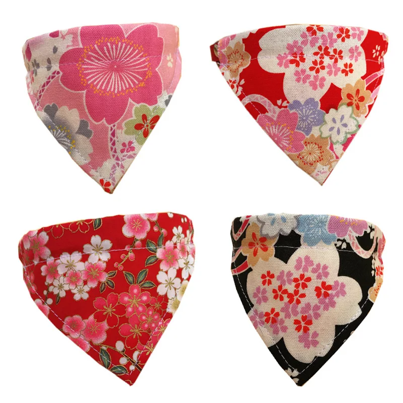 Custom printed pet scarf wholesale Japanese dog bandana