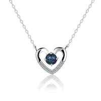 

2020 luminous stone pendant fashion love heart cute 925 sterling silver bling personalized dainty pendant necklace for women