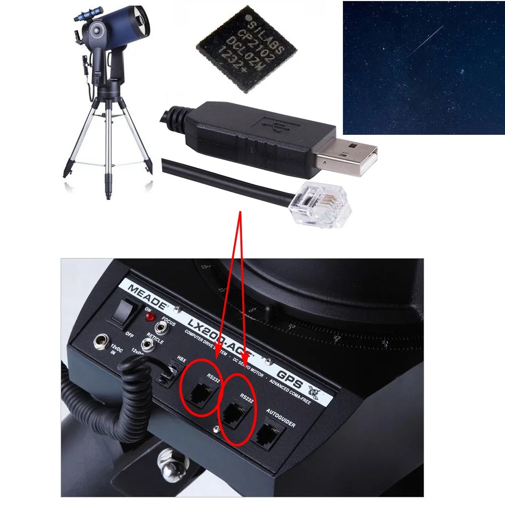 USB Zu RS232 Interface Kabel Für Meade Teleskope - Firmware Update & PC-Steuerung