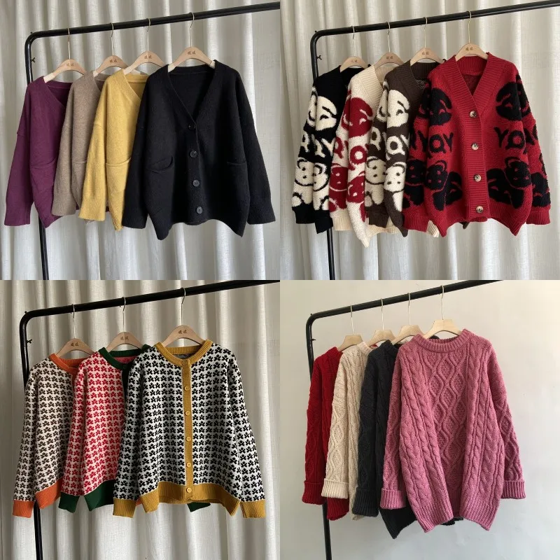 

Factory hot winter warm women cardigan foreign trade knitting women's heavy knitwear wholesale quality women's clothes, Customized color