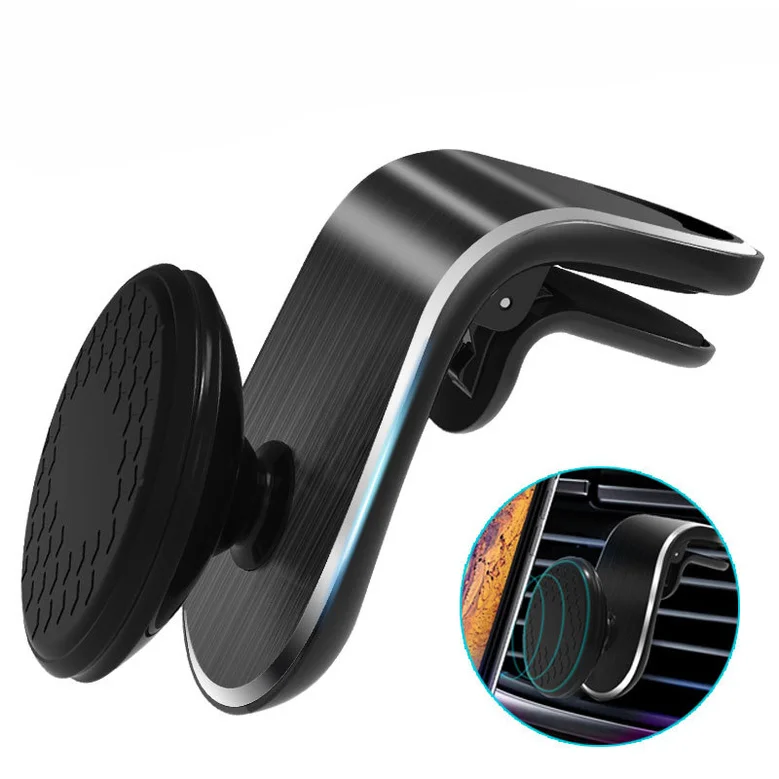 

Dropshipping 2022 Upgrade L-Shape Phone Stand Magnetic Air Vent Outlet 360 Rotation Car Mobile Phone Holder