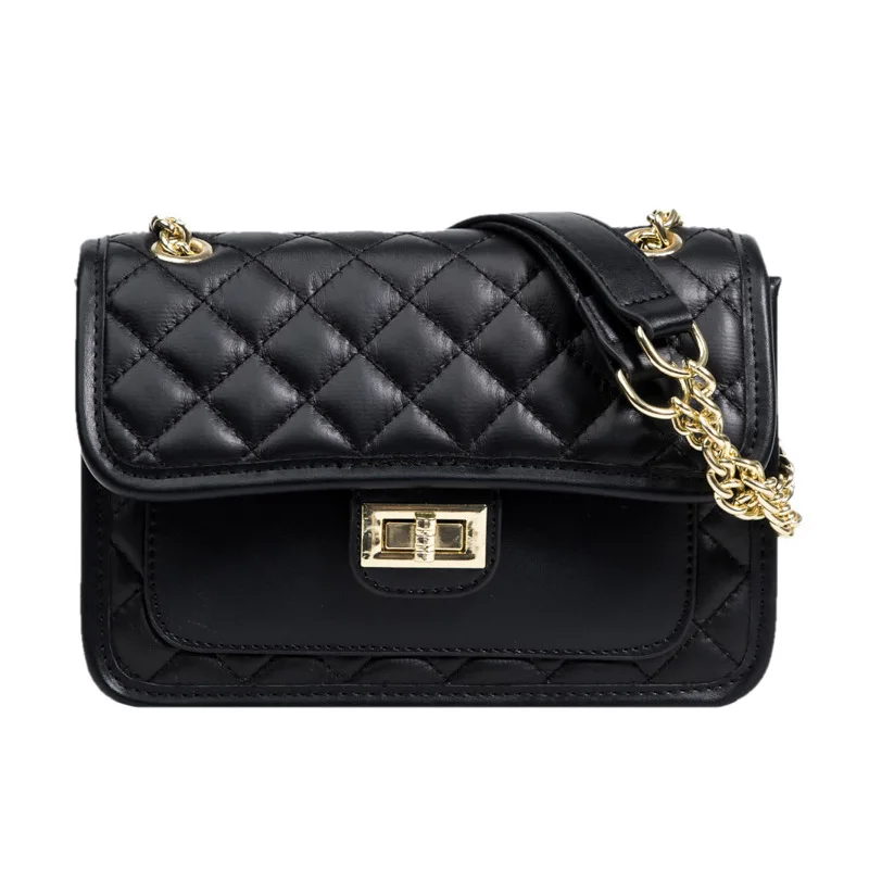 

2022 New trendy fashion shoulder small square bag rhombic chain cross-body small square bag, 3 colors