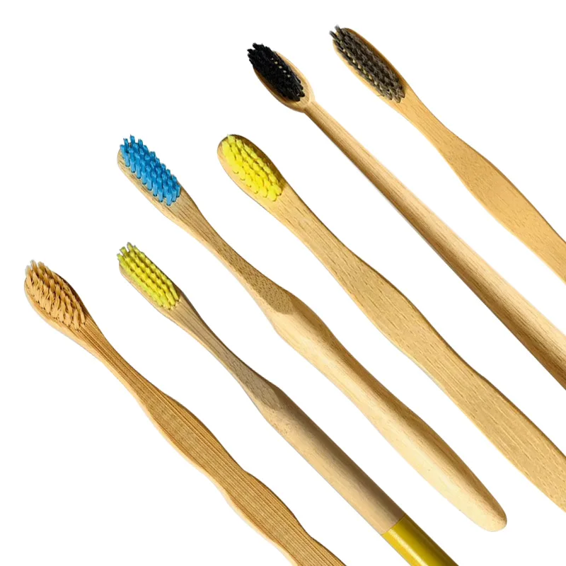 

2021 Cheap wholesale price private custom logo label original ecological rainbow brush head with handle wooden bamboo toothbrush, Bamboo color