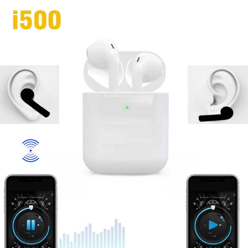 New Airoha 1536D chip i500 TWS 1:1 pop-up Bluetooth headset wireless headset 6D super bass PK W1 chip i30 i200 i500 i1000 tws