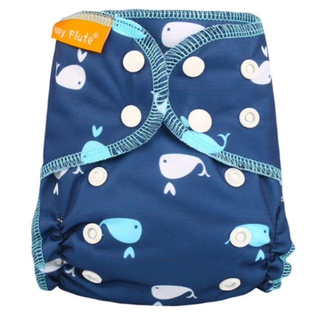 

Happyflute Soft Waterproof fabric cloth diapers babies washable AIO newborn bamboo cotton diaper free sample