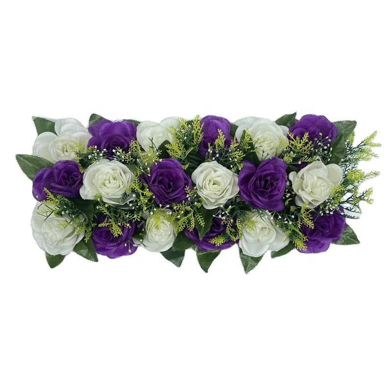 

XP0001-3 Wholesale Market Personality White Purple Rose Wedding Decor Artificial Flowers Wall For Arch, Picture shows