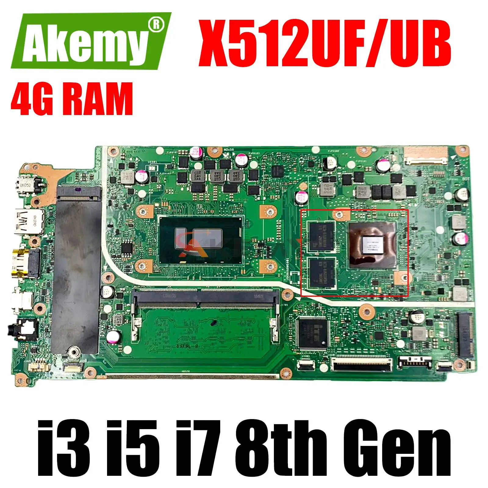 

Mainboard X512UA X712UA X512UB X512UF F512U A512U D712U M712U Y5100U V5000UA Laptop Motherboard 4417U I3 I5 I7 Gen 4GB-RAM