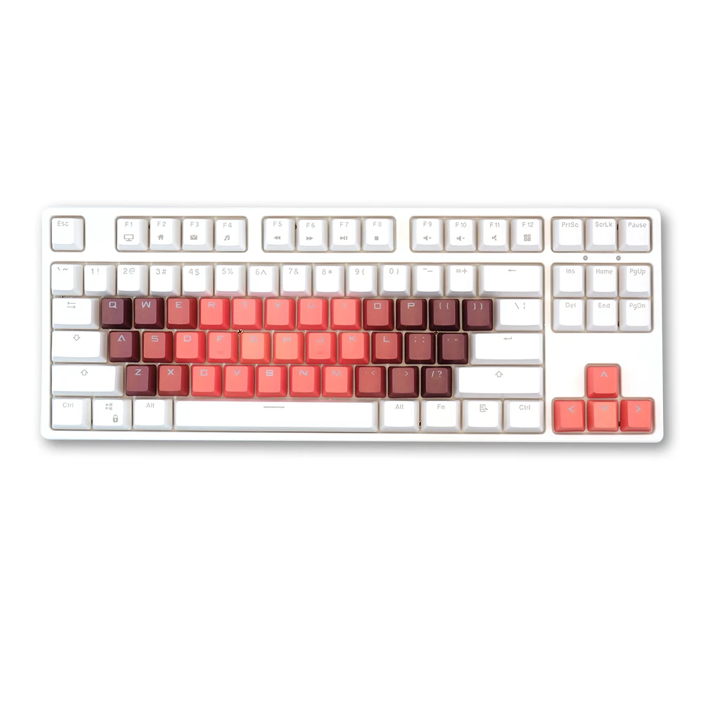 

OEM Keycap Dip Dyed Customized Mechanical Keyboard Red PBT Keycaps Set GK61 Keycaps, Gradient red