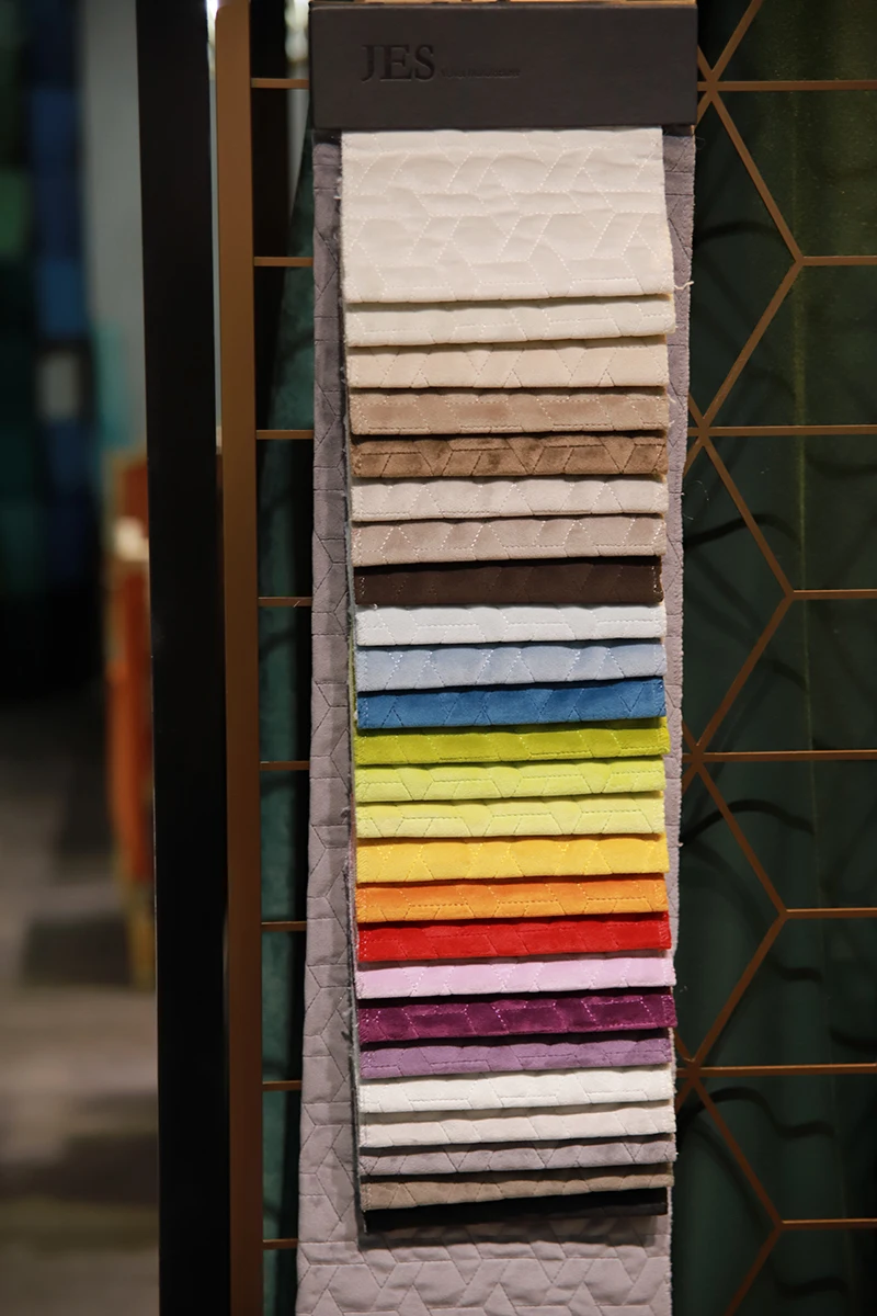 Jes Wholesale Home Textile Upholstery Quilted Upholstery Velvet Fabric