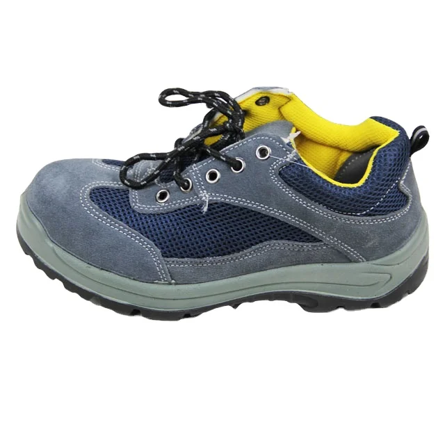 

suede safety shoes steel midsole steel toe bratherable mesh lining anti smash puncture resistant