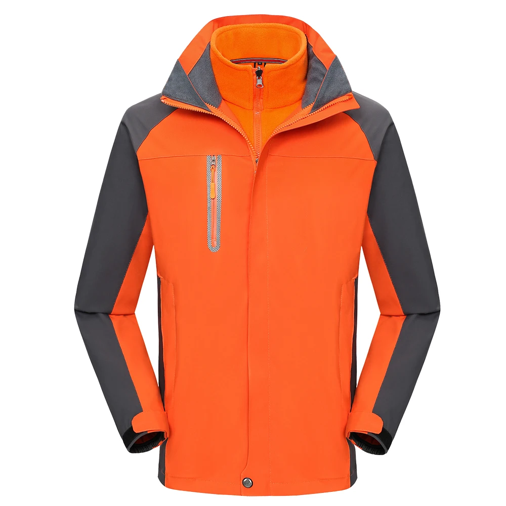

2021 Hot Selling Winter Seasons Custom Logo OEM Polyester Quilted Lining Windproof 2 IN 1 Waterproof Men Winter Jacket