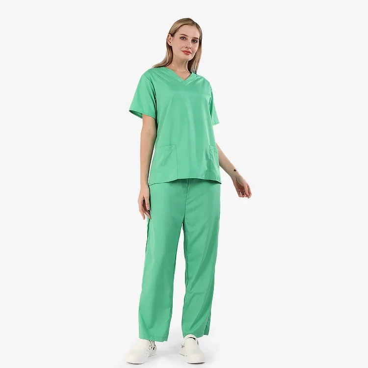 

Green Hospital Uniforms Stylish Medical Scrub Sets for Women