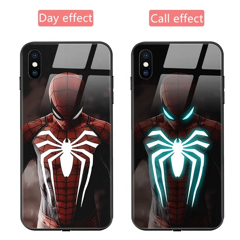 

luxury Incoming Call Flash design Light Up tempered glass and TPU Phone Cover For Iphone 11/11pro/11promax LED light phone case