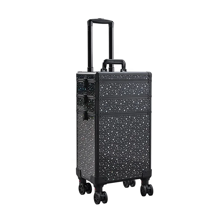 

Aluminum 4-In-1 Professional Makeup Artist Suitcase Cosmetic Case Makeup Trolley Case makeup trolley case, Custom order