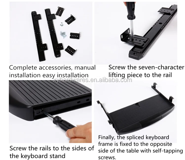 Modern Hardware 27mm Adjustable Telescopic Channel Keyboard Slide Rail