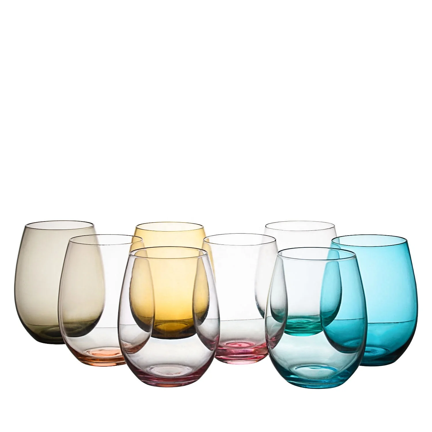 

Free Sample Crystal Wine Glassware Egg Shape Drinking Glass Tumbler Water Glass Stemless Wine Glass, Customer request;red,green,blue