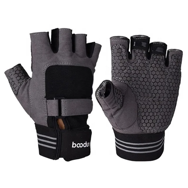 

Custom Fitness Gloves equipment anti slip exercise weight lifting gloves Half Finger Breathable Body Building Gloves, Grey