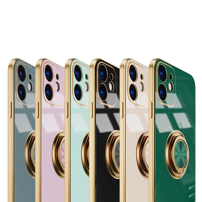 

High quality new deisgn personalized Silicone luxury phone case cover with ring for iphone xr 12 pro max