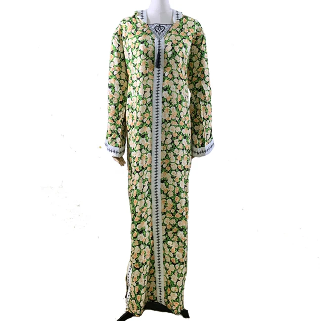

STOCK DISCOUNT New products of the factory: multiple printed hooded Dubai Morocco abaya dresses, Picture